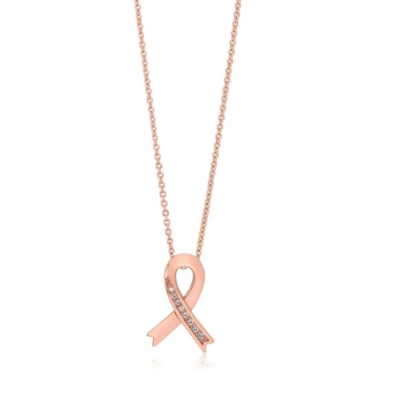 Accented Ribbon Rosegold Necklace - Picture 2 of 8